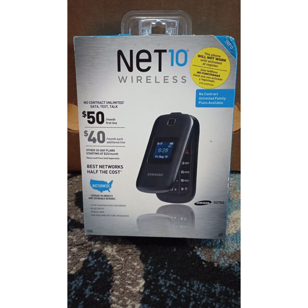 Samsung S275G Flip Phone - Net10 Wireless New Old Stock - Factory Sealed